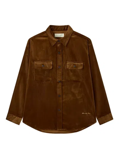 Man On The Boon. Corduroy Pocket Shirt In Brown