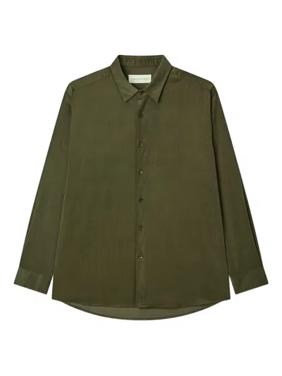 Man On The Boon. Corduroy Shirt In Green