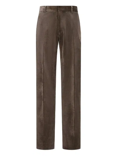 Man On The Boon. Corduroy Trousers In Brown
