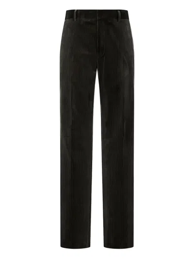 Man On The Boon. Corduroy Trousers In Green