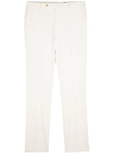 Man On The Boon. Cotton-blend Chino Trousers In White