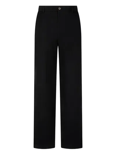 Man On The Boon. Cotton Chino Trousers In Black