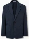 Man On The Boon. Cotton Single-breasted Blazer In Blue