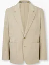 Man On The Boon. Cotton Single-breasted Blazer In Neutrals