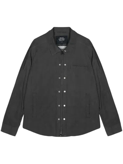 Man On The Boon. Creased Zipped Jacket In Grey