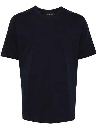 Man On The Boon. Crew-neck Cotton T-shirt In Blue