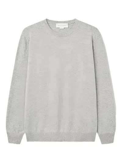 Man On The Boon. Crew-neck Ribbed-knit Sweater In Gray