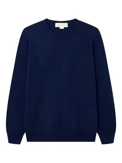Man On The Boon. Crewneck Knit Pullover In Blue