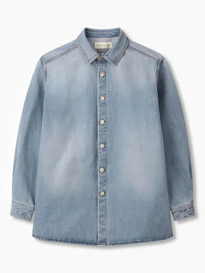 Man On The Boon. Denim Shirt In Blau