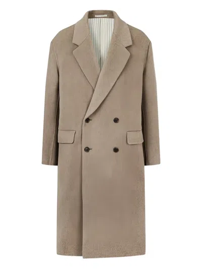 Man On The Boon. Double-breasted Coat In Brown