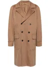 Man On The Boon. Double-breasted Coat In Brown