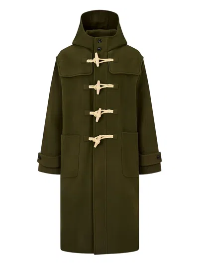 Man On The Boon. Double-faced Duffle Coat In Green