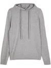 Man On The Boon. Drawstring Cashmere Hoodie In Grey