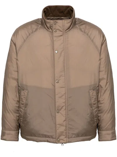 Man On The Boon. Drawstring Hem Padded Jacket In Brown