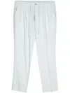 Man On The Boon. Drawstring Straight-leg Trousers In Blue