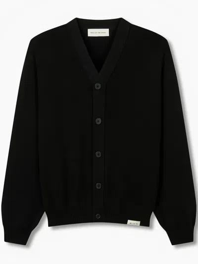Man On The Boon. Drop-shoulder Cardigan In Black