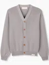 Man On The Boon. Drop-shoulder V-neck Cardigan In Grey