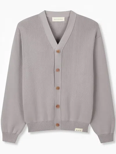 Man On The Boon. Drop-shoulder V-neck Cardigan In Grey