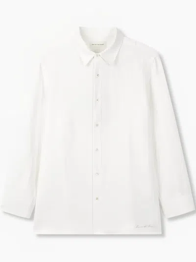 Man On The Boon. Embroidered-logo Shirt In White