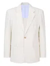Man On The Boon. Essential Cotton Single-breasted Blazer In Neutral