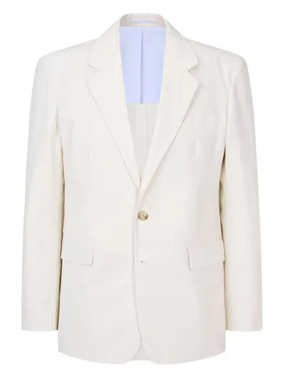 Man On The Boon. Essential Cotton Single-breasted Blazer In Neutral
