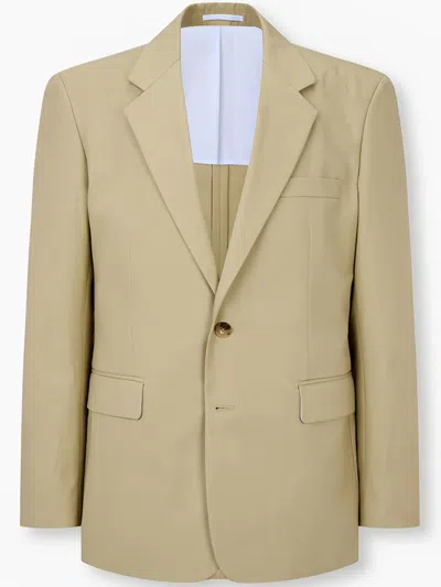 Man On The Boon. Essential Cotton Single-breasted Blazer In Neutrals