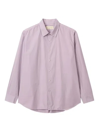 Man On The Boon. Garment-washed Poplin Shirt In Purple