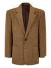 Man On The Boon. Glen-check Single Jacket In Brown