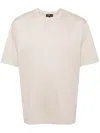 Man On The Boon. Glossy Crew-neck Cotton T-shirt In Neutrals