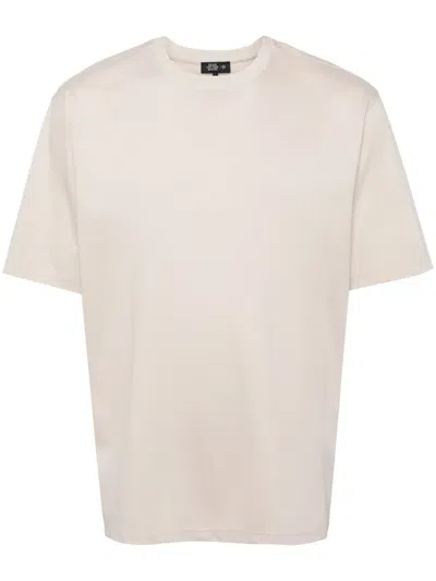 Man On The Boon. Glossy Crew-neck Cotton T-shirt In Neutrals
