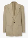 Man On The Boon. Herringbone-pattern Linen Blazer In Neutrals