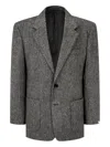 Man On The Boon. Herringbone-patterned Blazer In Black