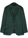 Man On The Boon. Herringbone Single-breasted Blazer In Green
