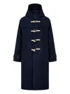 Man On The Boon. Hooded Duffle Coat In Blue