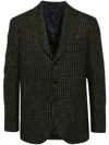 Man On The Boon. Houndstooth Single-breasted Jacket In Green