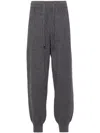 Man On The Boon. Knitted Track Pants In Grey