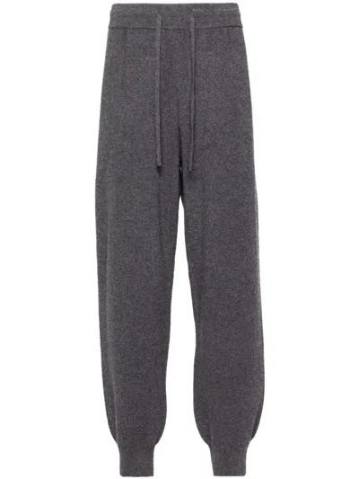 Man On The Boon. Knitted Track Pants In Grey