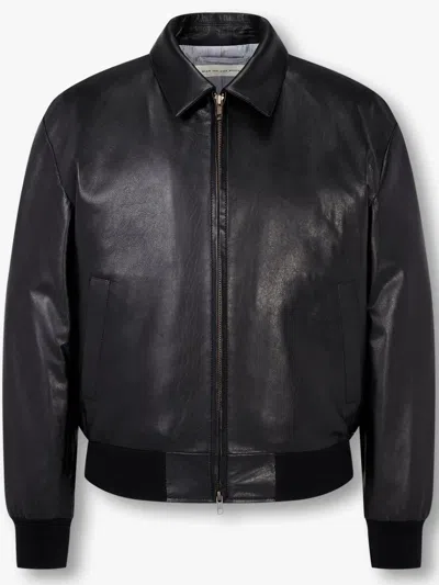 Man On The Boon. Leather Jacket In Black
