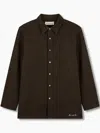 Man On The Boon. Linen Overshirt In Brown
