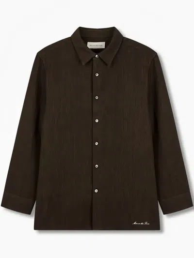 Man On The Boon. Linen Overshirt In Brown