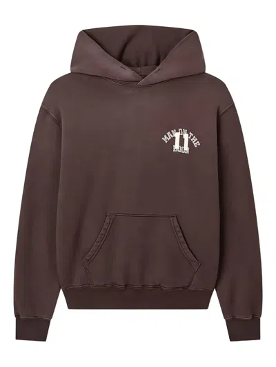 Man On The Boon. Logo-detailed Hoodie In Brown