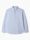 Man On The Boon. Logo-embroidered Shirt In Blau