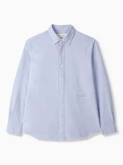 Man On The Boon. Logo-embroidered Shirt In Blau