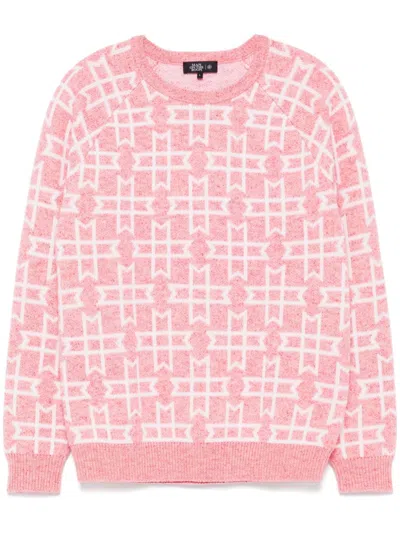 Man On The Boon. Logo-jacquard Jumper In Pink