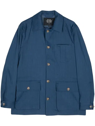 Man On The Boon. Long Sleeve Field Jacket In Blue