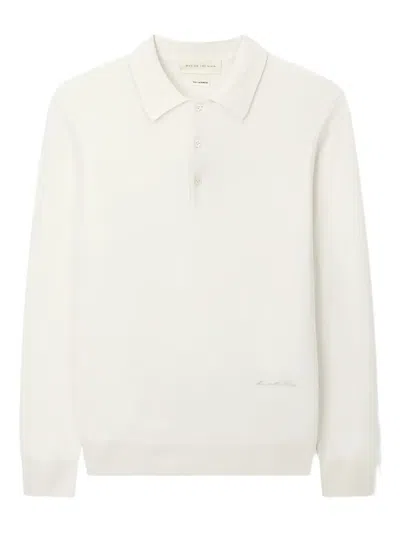 Man On The Boon. Long-sleeve Polo Shirt In Neutral