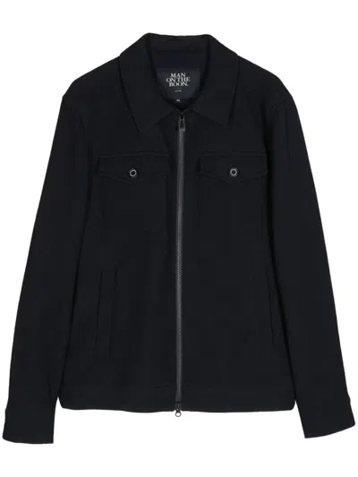 Man On The Boon. Long-sleeve Wool Jacket In Blue