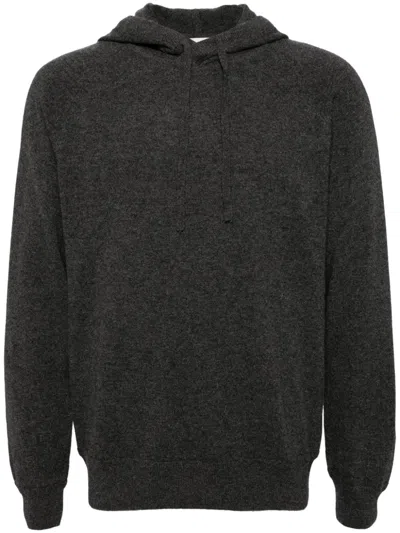 Man On The Boon. Long-sleeved Cashmere Hoodie In Grey