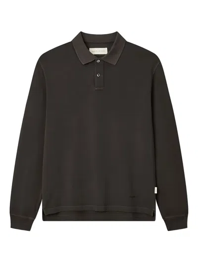 Man On The Boon. Long-sleeved Polo Shirt In Brown