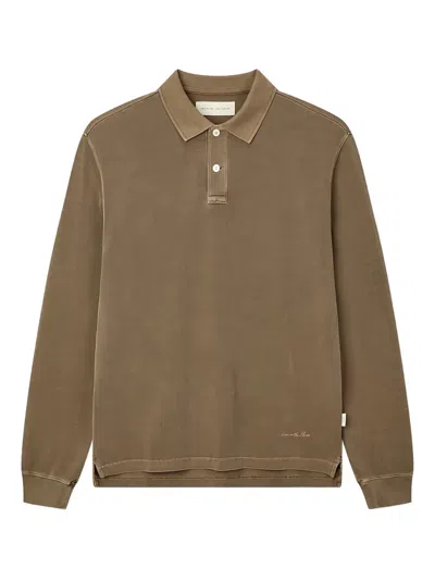 Man On The Boon. Long-sleeved Polo Shirt In Green